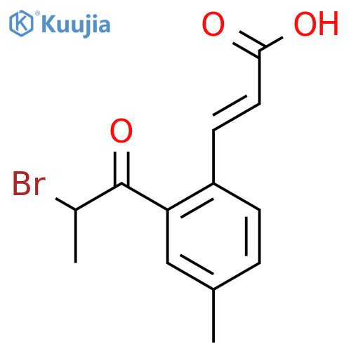 2-(2-Bromopropanoyl)-4-methylcinnamic acid structure