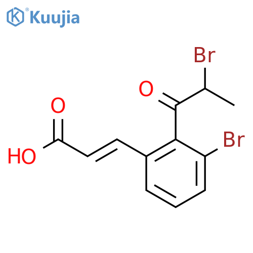 3-Bromo-2-(2-bromopropanoyl)cinnamic acid structure