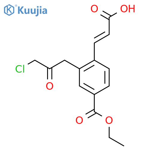 Ethyl 4-(2-carboxyvinyl)-3-(3-chloro-2-oxopropyl)benzoate structure