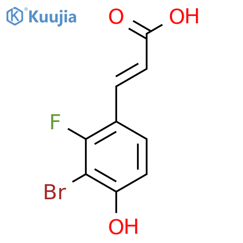 3-Bromo-2-fluoro-4-hydroxycinnamic acid structure