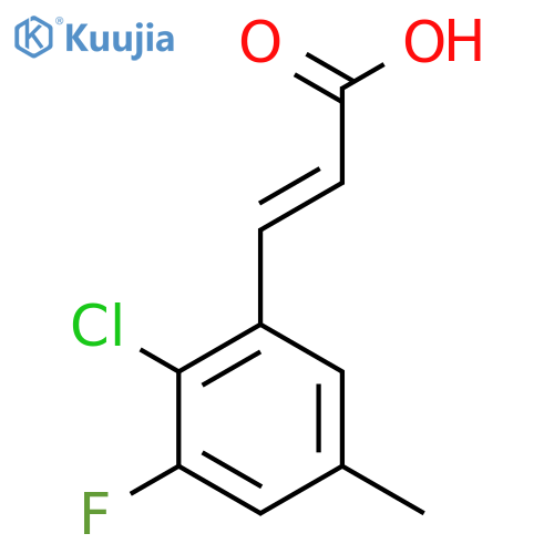 2-Chloro-3-fluoro-5-methylcinnamic acid structure