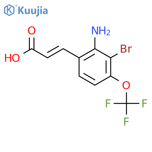 2-Amino-3-bromo-4-(trifluoromethoxy)cinnamic acid structure