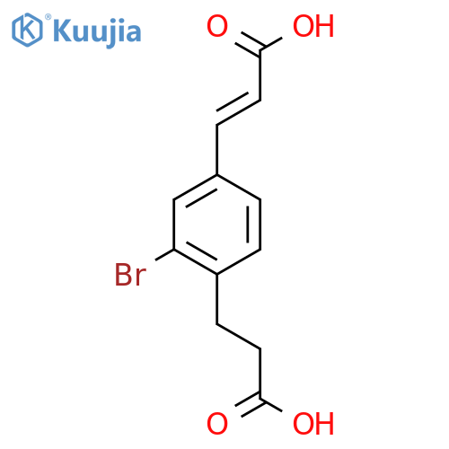 3-Bromo-4-(2-carboxyethyl)cinnamic acid structure
