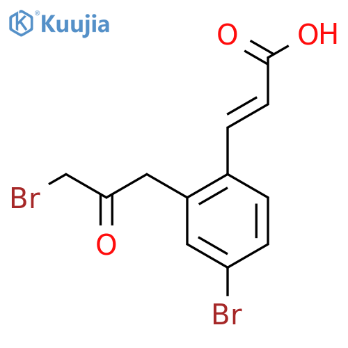 4-Bromo-2-(3-bromo-2-oxopropyl)cinnamic acid structure