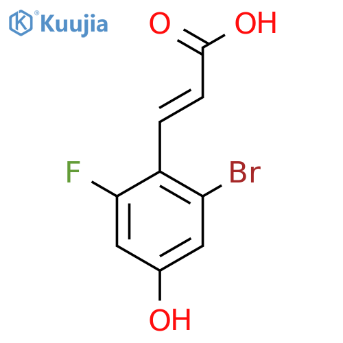 2-Bromo-6-fluoro-4-hydroxycinnamic acid structure