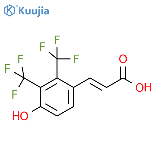 2,3-Bis(trifluoromethyl)-4-hydroxycinnamic acid structure