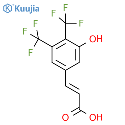 3,4-Bis(trifluoromethyl)-5-hydroxycinnamic acid structure