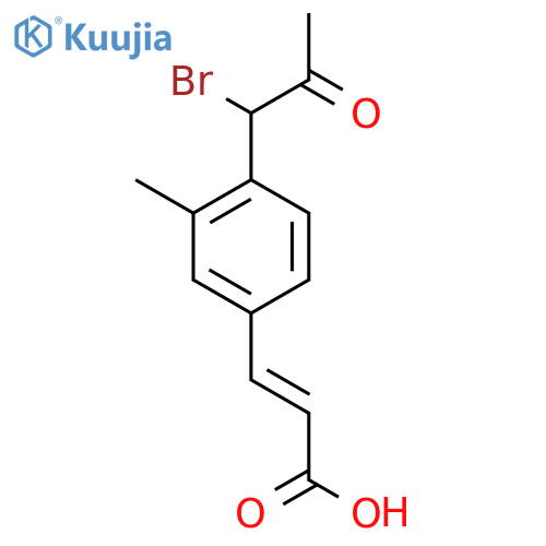 4-(1-Bromo-2-oxopropyl)-3-methylcinnamic acid structure
