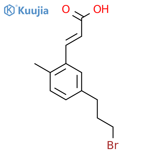 5-(3-Bromopropyl)-2-methylcinnamic acid structure