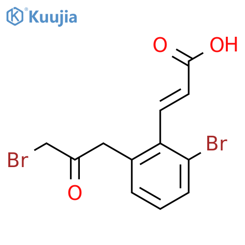 2-Bromo-6-(3-bromo-2-oxopropyl)cinnamic acid structure