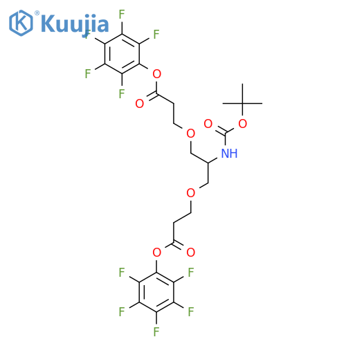 2-(t-Butoxycarbonylamido)-1,3-bis(PFP-oxycarbonylethoxy)propane structure