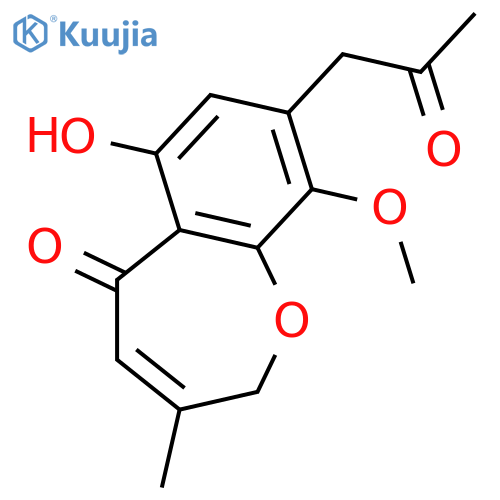 6-Hydroxy-3-methyl-8-(2-oxopropyl)-1-benzoxepin-5(2H)-one; 9-Methoxy structure