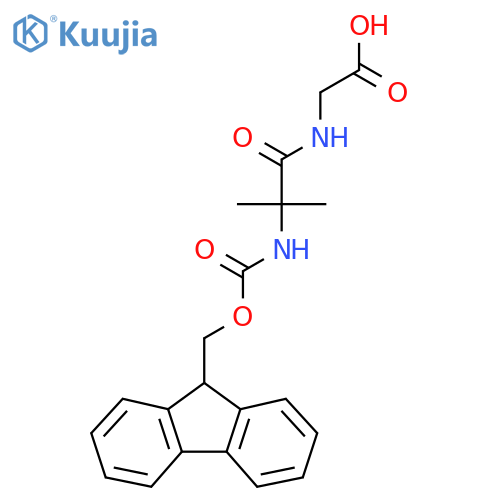 2-[2-({[(9H-fluoren-9-yl)methoxy]carbonyl}amino)-2-methylpropanamido]acetic acid structure