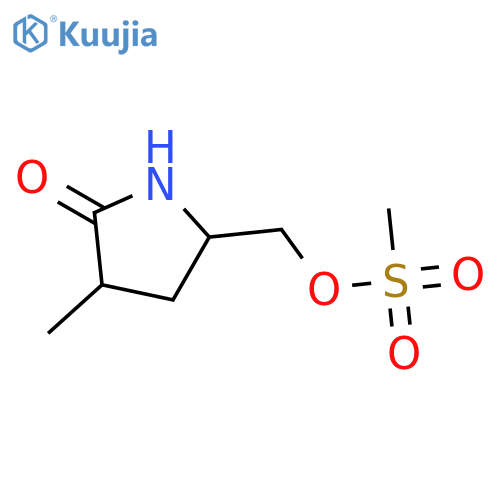 2-Pyrrolidinone, 3-methyl-5-[[(methylsulfonyl)oxy]methyl]-, (3S-cis)- (9CI) structure