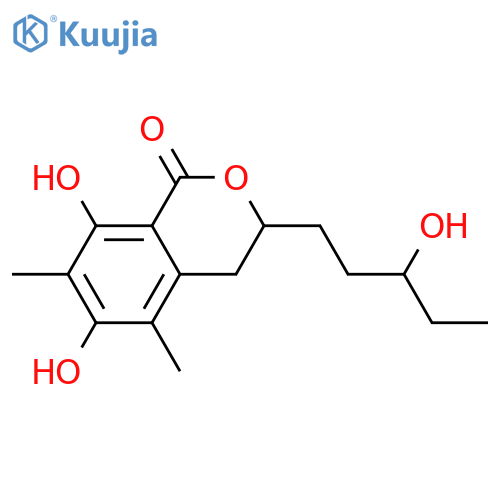 3,4-Dihydro-6,8-dihydroxy-3-(3-hydroxypentyl)-5,7-dimethyl-1H-2-benzopyran-1-one; (3S,3'ξ)-form structure