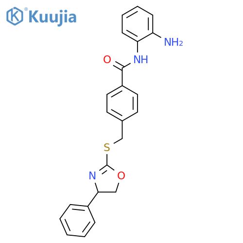 Benzamide, N-(2-aminophenyl)-4-[[[(4S)-4,5-dihydro-4-phenyl-2-oxazolyl]thio]methyl]- structure