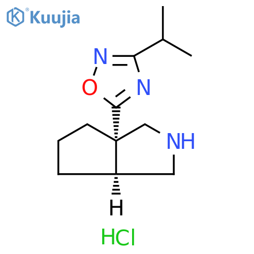 5-[(3aS,6aS)-octahydrocyclopenta[c]pyrrol-3a-yl]-3-(propan-2-yl)-1,2,4-oxadiazole hydrochloride structure