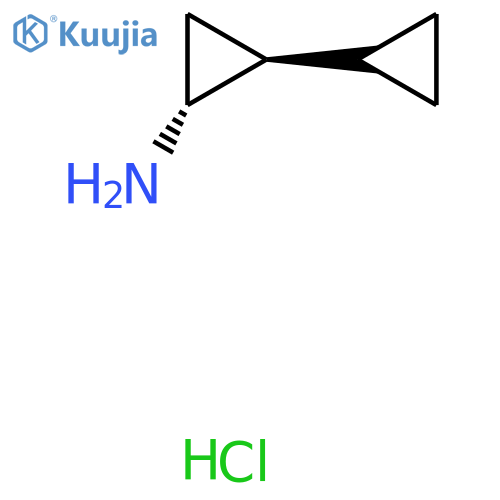 trans,rel-(1R,2S)-2-cyclopropylcyclopropan-1-amine hydrochloride structure