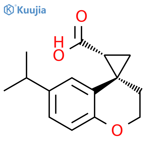 6-Propan-2-ylspiro[2,3-dihydrochromene-4,2'-cyclopropane]-1'-carboxylic acid structure