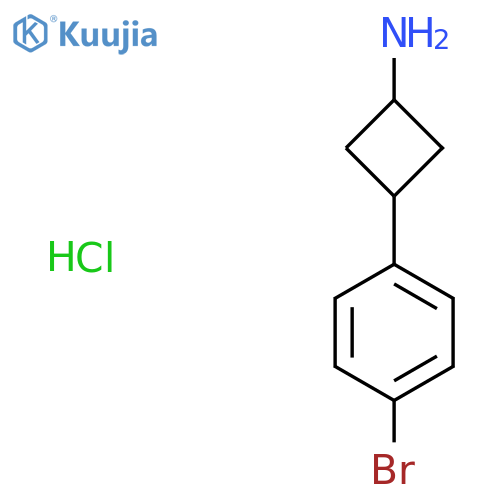 trans-3-(4-bromophenyl)cyclobutanamine;hydrochloride structure