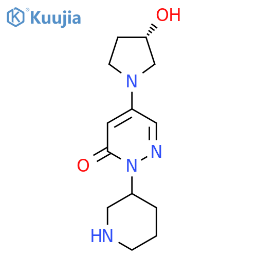 5-[(3S)-3-Hydroxypyrrolidin-1-yl]-2-piperidin-3-ylpyridazin-3-one structure