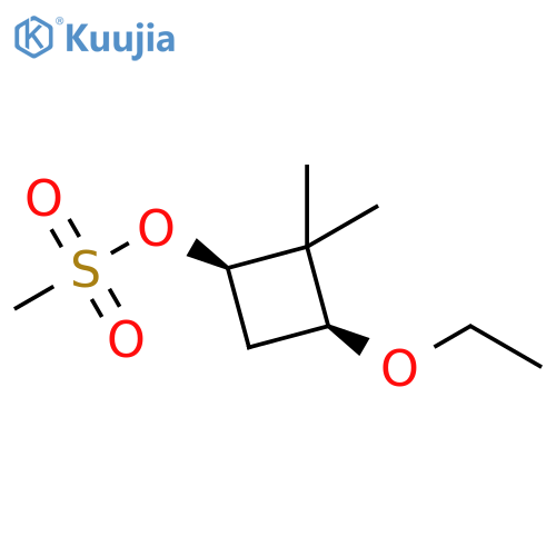 Cyclobutanol, 3-ethoxy-2,2-dimethyl-, 1-methanesulfonate, (1R,3S)-rel- structure