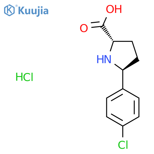 (2S,5S)-5-(4-chlorophenyl)pyrrolidine-2-carboxylic acid;hydrochloride structure