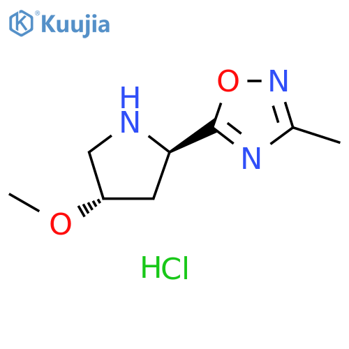 1,2,4-Oxadiazole, 5-[(2R,4S)-4-methoxy-2-pyrrolidinyl]-3-methyl-, hydrochloride (1:1), rel- structure