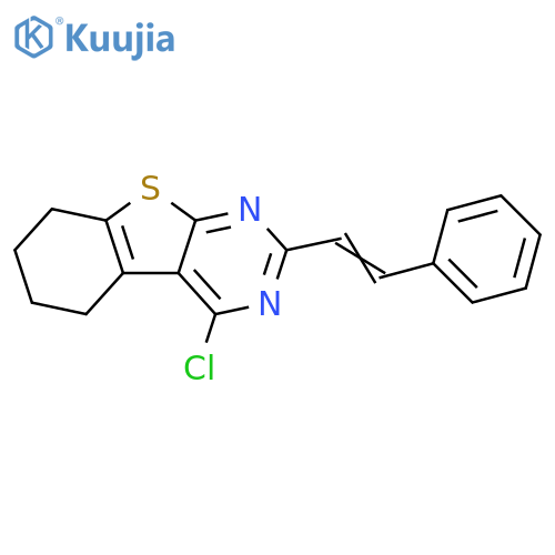 [1]Benzothieno[2,3-d]pyrimidine, 4-chloro-5,6,7,8-tetrahydro-2-(2-phenylethenyl)- structure
