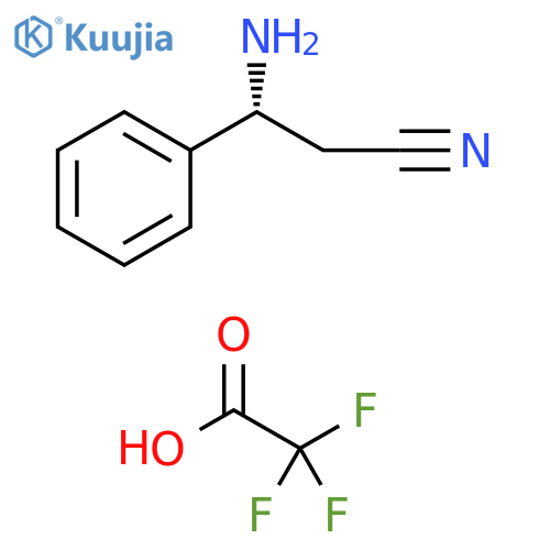 (3R)-3-amino-3-phenylpropanenitrile, trifluoroacetic acid structure
