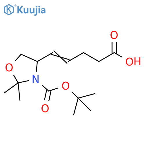 5-{3-[(tert-butoxy)carbonyl]-2,2-dimethyl-1,3-oxazolidin-4-yl}pent-4-enoic acid structure