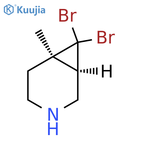 (1R,6R)-7,7-dibromo-6-methyl-3-azabicyclo[4.1.0]heptane structure