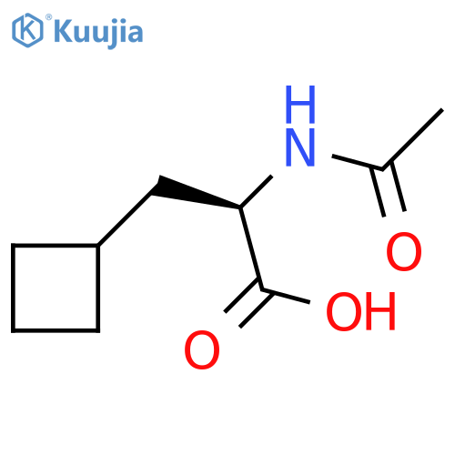 (2R)-3-cyclobutyl-2-acetamidopropanoic acid structure