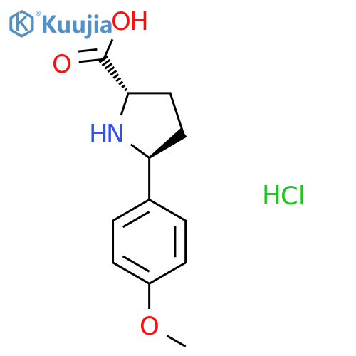 (2S,5S)-5-(4-methoxyphenyl)pyrrolidine-2-carboxylic acid hydrochloride structure