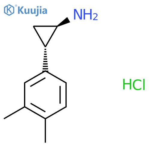 (1R,2S)-2-(3,4-Dimethylphenyl)cyclopropan-1-amine;hydrochloride structure