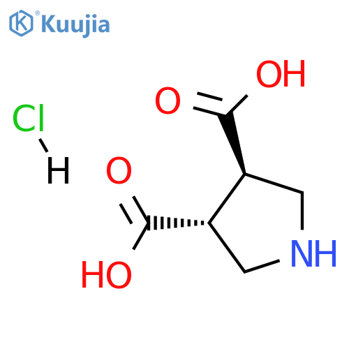 (3R,4R)-pyrrolidine-3,4-dicarboxylic acid;hydrochloride structure