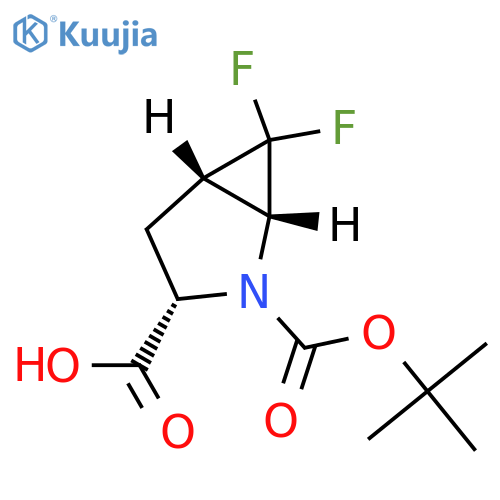 (1R,3S,5S)-2-[(tert-butoxy)carbonyl]-6,6-difluoro-2-azabicyclo[3.1.0]hexane-3-carboxylic acid structure