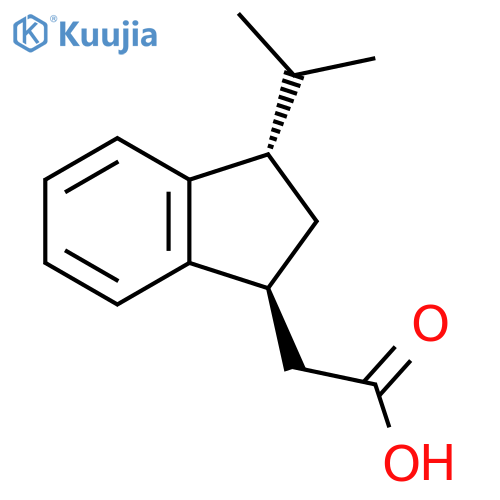 2-[(1S,3S)-3-(propan-2-yl)-2,3-dihydro-1H-inden-1-yl]acetic acid structure
