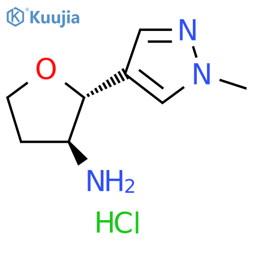 (2R,3S)-2-(1-methylpyrazol-4-yl)tetrahydrofuran-3-amine;dihydrochloride structure