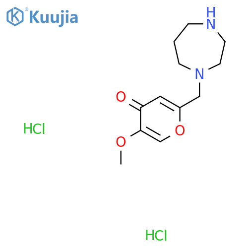 2-[(1,4-diazepan-1-yl)methyl]-5-methoxy-4H-pyran-4-one dihydrochloride structure