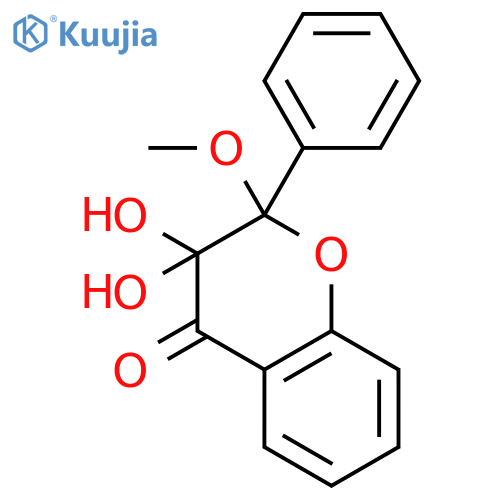 4H-1-Benzopyran-4-one,2,3-dihydro-3,3-dihydroxy-2-methoxy-2-phenyl- structure