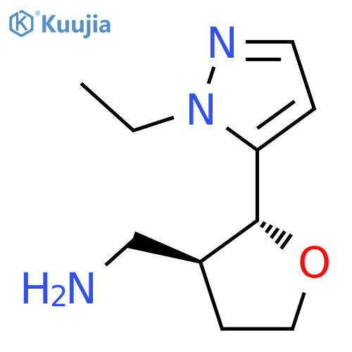 1-[(2R,3S)-2-(1-ethyl-1H-pyrazol-5-yl)oxolan-3-yl]methanamine structure