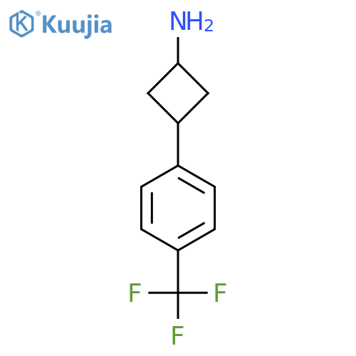 trans-3-[4-(trifluoromethyl)phenyl]cyclobutanamine structure