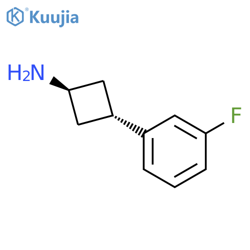 trans-3-(3-fluorophenyl)cyclobutanamine structure