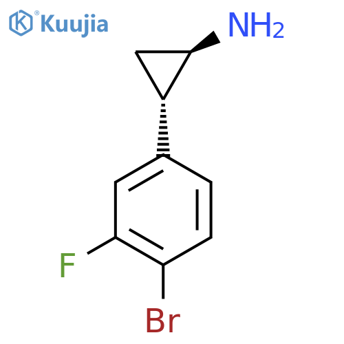 rel-(1R,2S)-2-(4-Bromo-3-fluorophenyl)cyclopropan-1-amine structure