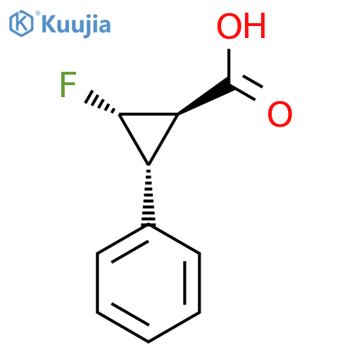 rac-(1R,2S,3R)-2-fluoro-3-phenylcyclopropane-1-carboxylic acid structure