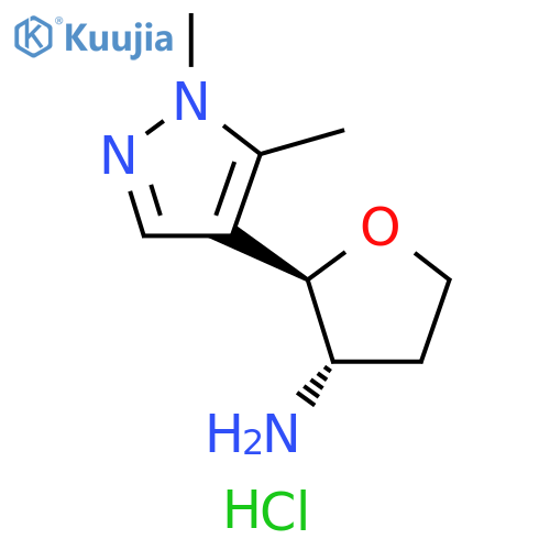 (2R,3S)-2-(1,5-dimethylpyrazol-4-yl)tetrahydrofuran-3-amine;dihydrochloride structure