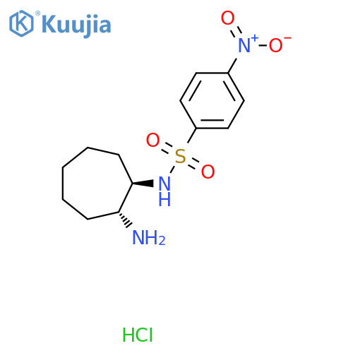 N-[(1R,2R)-2-aminocycloheptyl]-4-nitrobenzene-1-sulfonamide hydrochloride structure