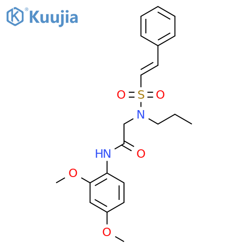 N-(2,4-dimethoxyphenyl)-2-(N-propyl-2-phenylethenesulfonamido)acetamide structure