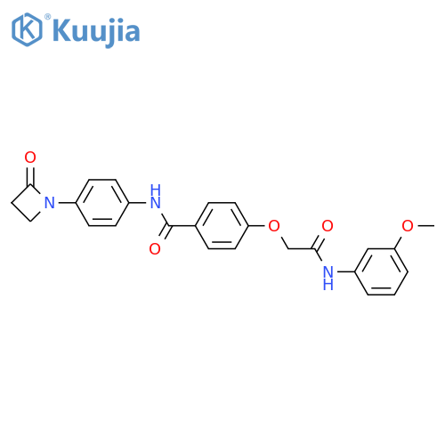 4-{[(3-methoxyphenyl)carbamoyl]methoxy}-N-[4-(2-oxoazetidin-1-yl)phenyl]benzamide structure